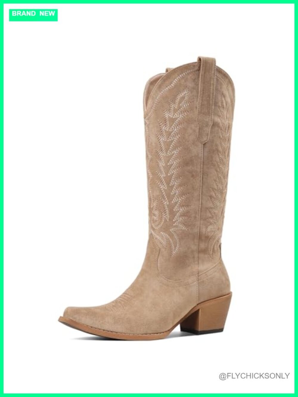 Tscoyuki Western Cowgirl Knee High Snip Toe Boots